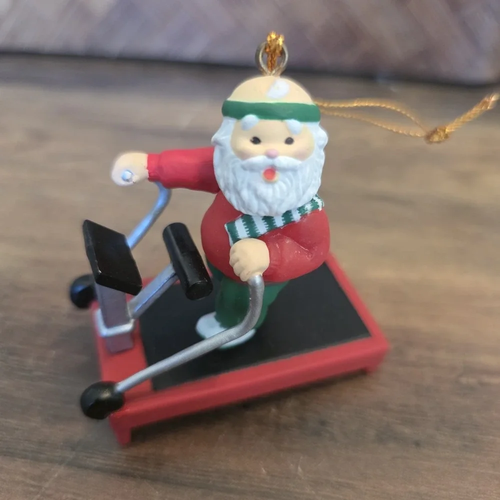 Gibson‎ Christmas Collectibles Santa-Robics Ornament Santa On Treadmill Vintage